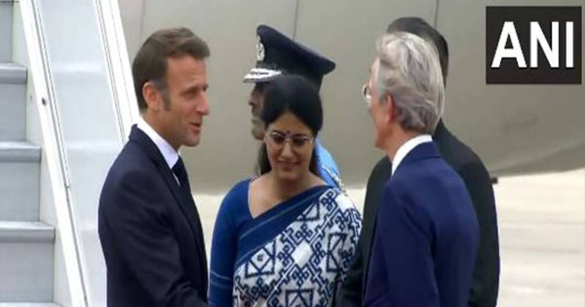 French President Emmanuel Macron arrives in India for G20 Summit